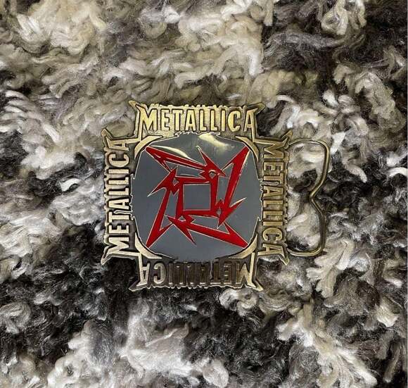 Metallica Other - Vintage 2005 Metallica Ninja Star Cross Belt Buckle